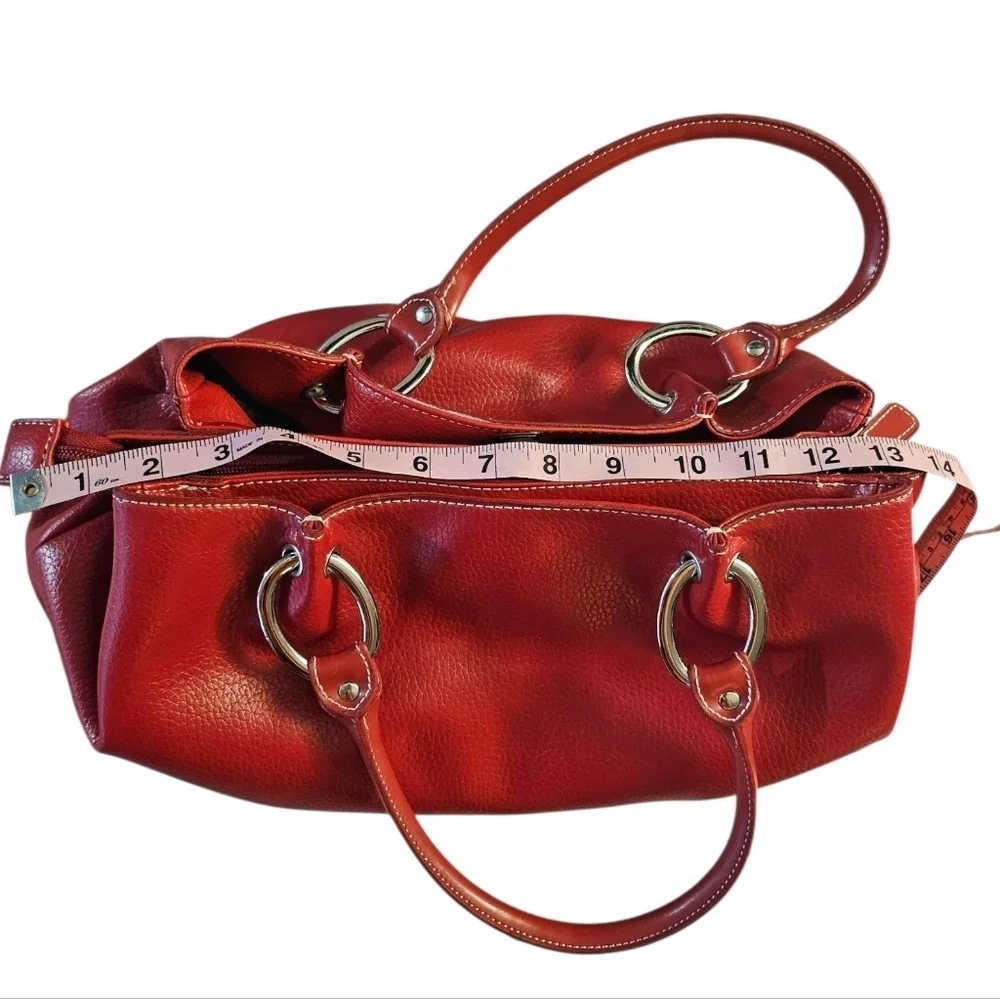 Tommy Hilfiger Red Faux Leather City Slouchy Large Handbag